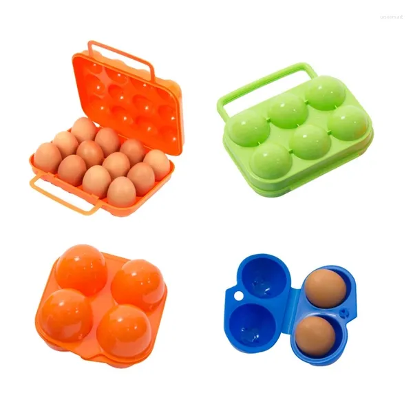 Bouteilles de stockage, boîte à œufs, étui en plastique Portable, conteneur pour voyage en plein air, Camping, étui à œufs pliable