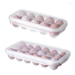 Botellas de almacenamiento Bandeja de caja de huevos con tapa Refrigerador de cocina Cajas de estante de caída Organizador de nevera