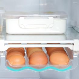 Opslagflessen ei lade plastic container automatisch rollen 18 roostercapaciteit koelkast benodigdheden voor koelkast organizer bin