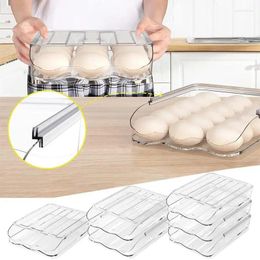 Bouteilles de rangement Refrigérateur d'oeufs Refrigérateur Auto Rolling Plateau de récipient empilable pour tri et stocker Organisateur de réfrigérateur