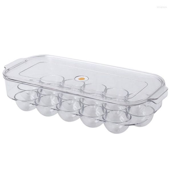 Bouteilles de stockage porte-oeufs en plastique transparent organisateur Cartons 16 fentes conteneur pour réfrigérateur réfrigérateur cuisine avec couvercle