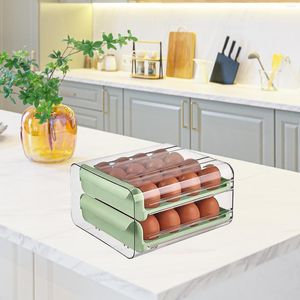 Opbergflessen Eierhouder voor koelkast Duurzaam met handgrepen Ruimtebesparende stapelbare koelkastlade-organizerkast