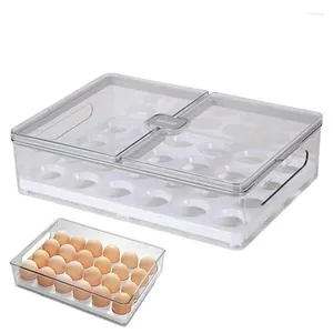 Bouteilles de rangement porte-œufs pour réfrigérateur, boîtes à 24 grilles, organisateur de réfrigérateur, conteneur réutilisable, organisateur de bac extractible
