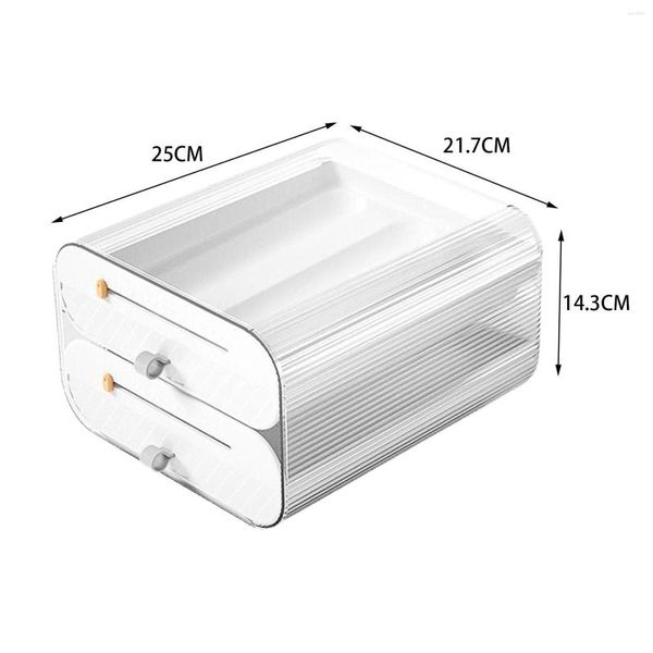 Bouteilles De Stockage Porte-Oeufs Empilable Effacer Économiser De L'espace Roulement Automatique Plateaux De Tiroir À 2 Niveaux Avec Marqueur De Temps Pour Comptoir De Réfrigérateur Garde-Manger