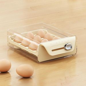 Opslagflessen eihouder met tijdschaal herbruikbare eierenbladen lade -organisator voor koelkast eettafel keuken vriezer pantry