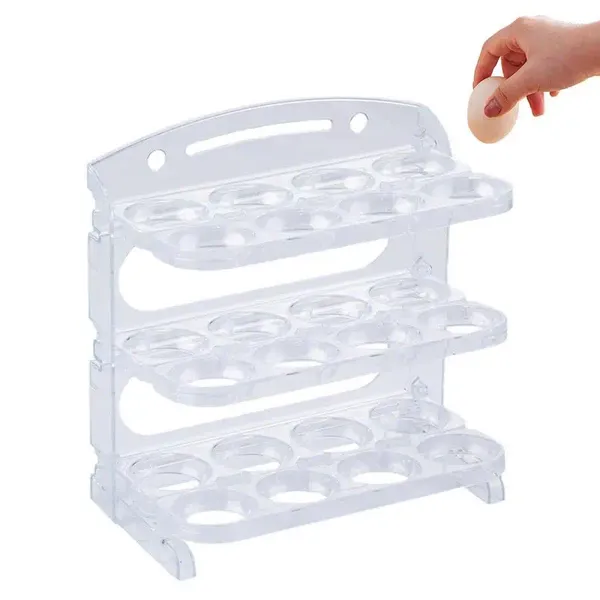 Bouteilles de rangement Organisateur d'oeuf Boîte de tiroir à 3 couches Portable Bacs Porte-étagère pour le congélateur de garde-manger Armoire de cuisine