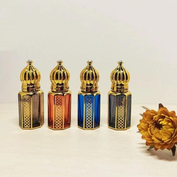 Bouteilles de rangement électroplasting mini compte-gouttes portables 6 ml de parfum vide bouteille de luxe rechargeable des cadeaux d'huile essentielle