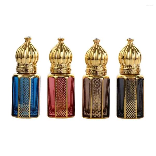 Bouteilles de rangement électroplaçant mini échantillon d'échantillon de flacon rechargeable de parfum vide bouteille luxe haut de gamme à huile essentielle