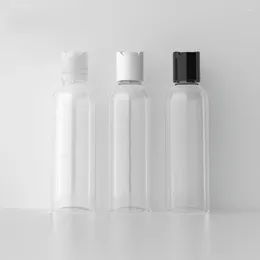 Bouteilles de rangement vides 120 ml 4oz cosmétiques Contrôle de parfum de beauté maquillage alcool alcool crème en plastique toner de toner rechargeable avec capuchon de disque