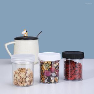 Bouteilles de stockage vides 120ML pot en plastique avec bouchon à vis récipient transparent pour haricots bonbons céréales biscuits PET matériel 10 pièces