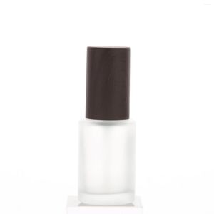 Opslagflessen Lege 1oz Clear Frosted Glass Lotion Pump Bottle Met Zwart Houten Plastic Cap Serum Voor Essences