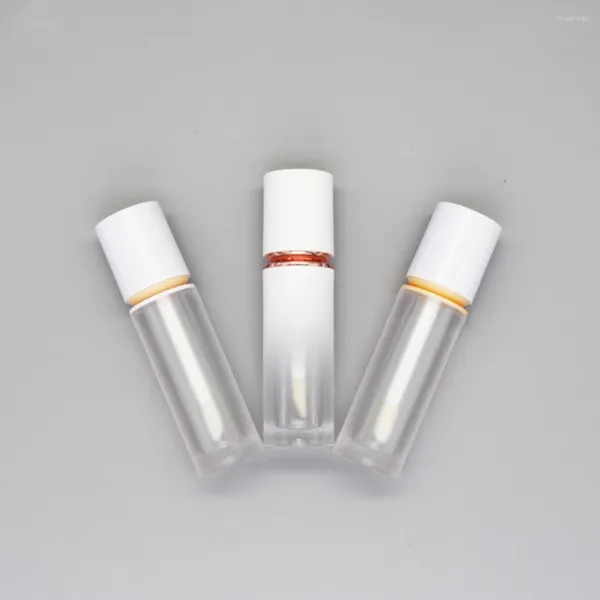 Botellas de almacenamiento vacías 3 ml Gradiente redondo Tubo de brillo de labios blancos Sala de ojos líquida recargable Fundación portátil de bricolaje 24 piezas