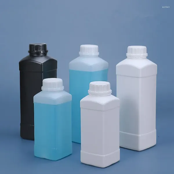 Bouteilles de rangement vides 500 ml 1000 ml de bouteille en plastique carré peinture liquide peinture rechargeable à l'air étanche à étalage 1pcs