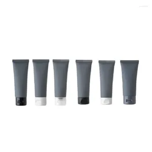 Bouteilles de rangement bouteille vide en plastique gris gris gris doux tube ped 80g 25pcs flip couvercle rechargeable d'emballage de conteneur