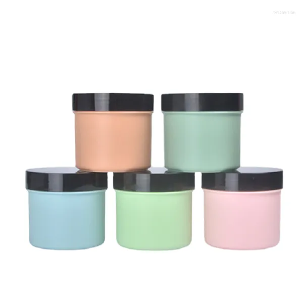 Bouteilles de stockage Récipients cosmétiques vides Pots en plastique PET 150 ml 5 oz couvercle noir 68Dia. Bouteille Rechargeable Rose Bleu Vert Emballage Pots 36pcs
