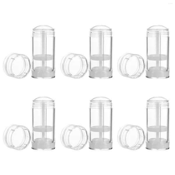 Bouteilles de stockage Contenants de déodorant vides 6 pièces - PP blanc gratuit - Tubes rechargeables pour dames bricolage (50ML)