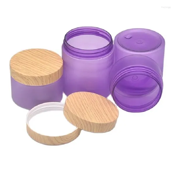 Bouteilles de rangement pour visage vide Jar Purple Grosted Body Scrubs Mask Pots 100 120 150 250G PET PLAST PLASTIQU