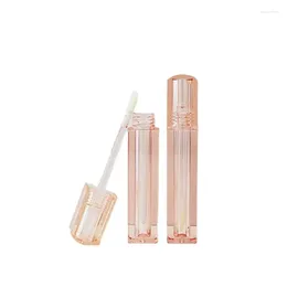Opslagflessen lege lipgloss buis transparant roze plastic vierkante cosmetische navulbare fles 5 ml luxe vloeibare lippenstift lipglazuur