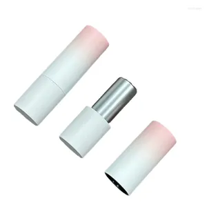 Opslag Flessen Lege Lippenstift Buis Gradiënt Roze En Wit Ronde Lipgloss Hervulbare Fles Magnetische Cosmetische Container 10/30 stuks