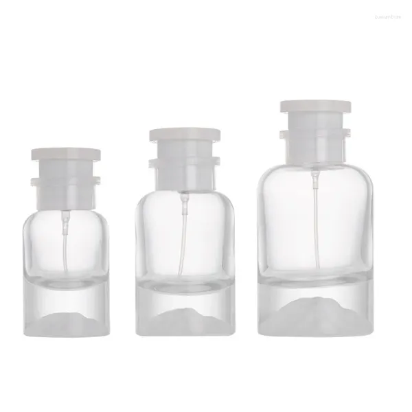 Bouteilles de rangement bouteille de parfum vide vide transparent vitre rond au fond épais brume de brume de brouillard