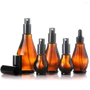 Opslagflessen lege spuitfles Amber Glass Travel Navulbare draagbare Shampoo Perfume vloeistofverstuiver druppelaarpomp