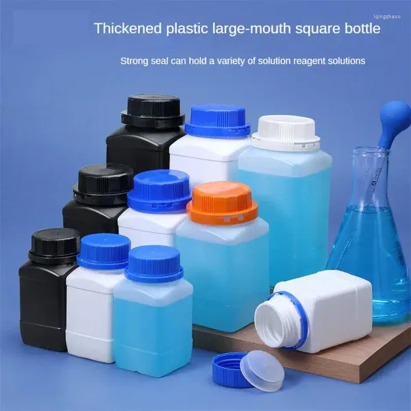 Bouteilles de stockage vides carrées en plastique, conteneur de liquide étanche de qualité alimentaire HDPE 60ML/100ML/250ML