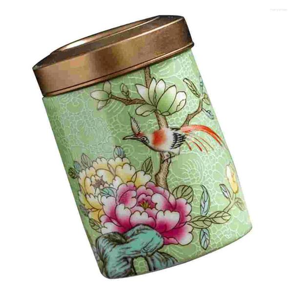 Bouteilles de rangement en émail récipient de thé en céramique peut supporter le support de feuilles pots de bottes à cartouche mini contenants d'épices café en sucre
