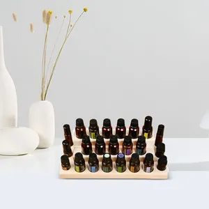 Bouteilles de stockage Huile Essentielle Rack Plateau Table Bois Vernis À Ongles Présentoir Organisateur Cosmétique Pour Magasin Salon Maison Studio Chambre