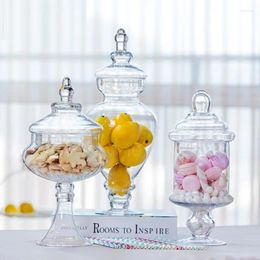 Bouteilles de rangement style européen Strong Glass Tank Candy Jar Home Wedding Decors Party Supply