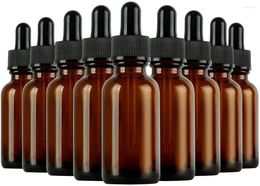 Botellas de almacenamiento Botella cuentagotas para ojos 48 Paquete 1oz 30ml Vidrio ámbar con goteros 2 embudos para aceites esenciales Perfumes