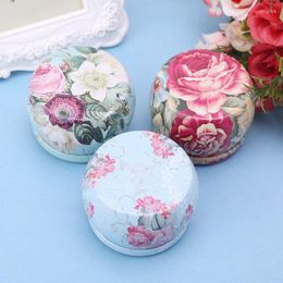 Opslagflessen F63a Retro Round Tin Box Tea Candy Sieraden Munt Make -up Container Kaarder Kandelaar Huwelijk Gunstcadeaus