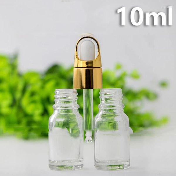 Botellas de almacenamiento fábrica al por mayor glasse 10 ml e jugo elicista elicista de vidrio vacío con tapa de tornillo de plata en existencias