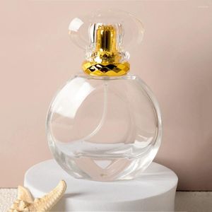 Bouteilles de rangement mode 50 ml Parfum Spray Dispensing Bottle Cosmetic Glass Refillable Transparent illustre décoration Health Beauty