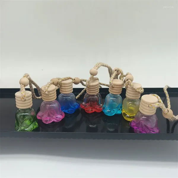 Botellas de almacenamiento Flower Forma Difusor Hanging Diffuser Botella de vidrio para el aire del aire