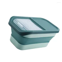 Botellas de almacenamiento Caja de arroz de granos plegables con sellado Tapa de tapa que guarda contenedor de mascotas Herramienta de cocina colorida