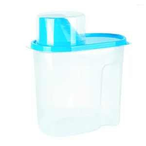 Opslagflessen Food Box Plastic Sealpot Container Pantry Organisator Bin Kitchen Jar Blue 1 9L
