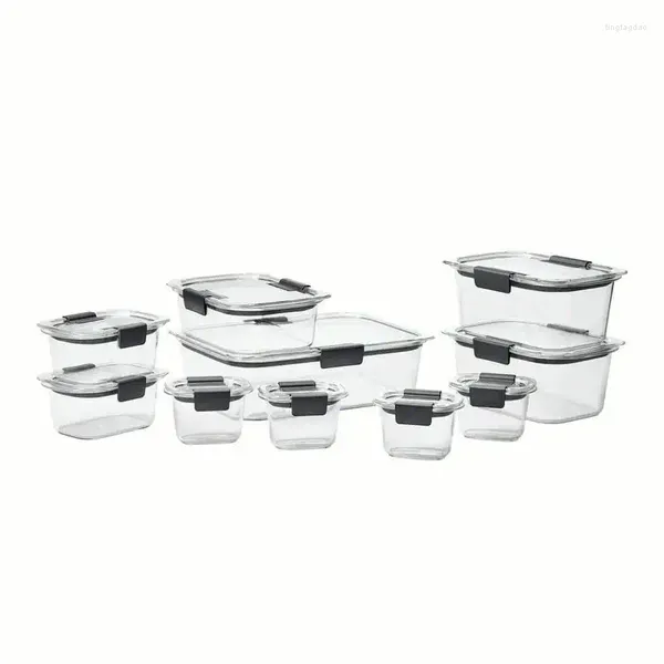 Bouteilles de stockage récipient alimentaire 20 pièces ensemble de variété clair Tritan en plastique petite bouteille à presser organisateur de cuisine Fo