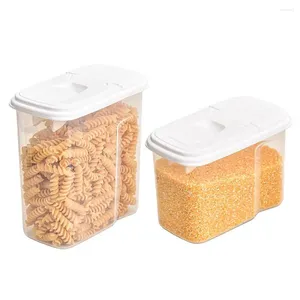 Bouteilles de rangement Récipient de nourriture Grain scellé transparent avec couvercle à double ouverture pour la maison de céréales en plastique domestique