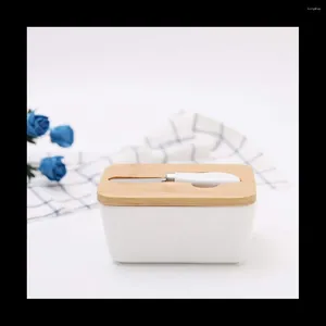 Bouteilles de rangement Conteneurs de nourriture Plat de beurre en céramique Nordic Style Box Keeper Contener Candy Baking