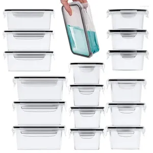 Bouteilles de rangement Conteneurs alimentaires Organisateur de cuisine avec couvercle portable et empilable Clear for Freezer Desk Cabinet