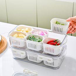 Bouteilles de stockage Récipients alimentaires avec couvercles Hermétique - Plastique individuel amovible sans BPA pour l'organisation du garde-manger
