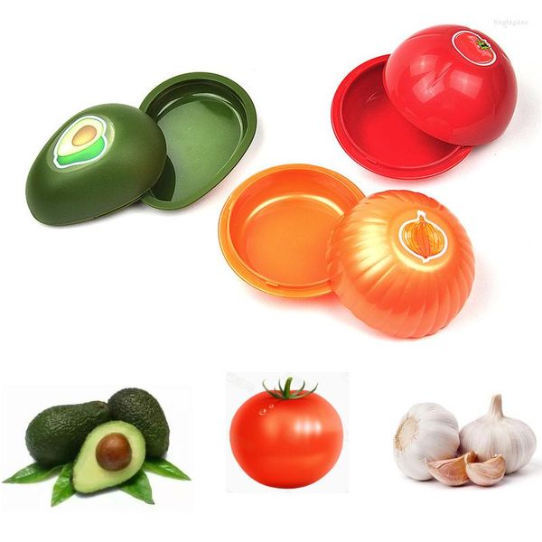 Bouteilles De Stockage Alimentaire Fruits Légumes Boîte Avocat Saver Oignon Gardien Tomate Ail Boîtes Organisateurs Conteneur Cuisine Gadgets Frais