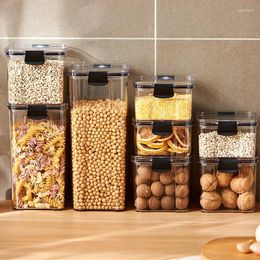 Bouteilles de rangement de qualité alimentaire en plastique à grains pot scellé transparent peut superposer la boîte de conservation du réfrigérateur