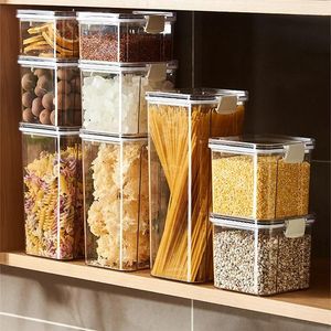 Bouteilles de rangement des grains alimentaires réservoir de céréales de céréales noix de joint transparent transparent caisson de joint de congélateur de congélateur en plastique Conteneur de garde-manger en plastique