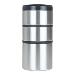 Bouteilles de stockage pot alimentaire en acier inoxydable 41 Oz, conteneurs de bouteilles à presser, petit récipient organisateur de cuisine, bocaux en verre avec couvercles C