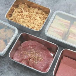 Bouteilles de stockage Boîte fraîche en acier inoxydable de qualité alimentaire Boîtes à lunch scellées Réfrigérateur Outil de cuisine Bento de conservation fraîche Organisateur de réfrigérateur