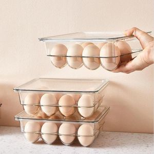 Opslagflessen vers behoud grote capaciteit met deksel luchtdichte eieren dispenser eierbakje koelkast organisatoren doos