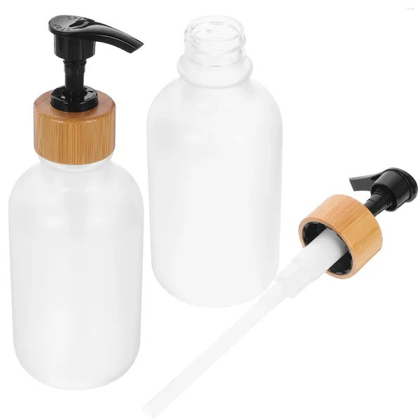 Bouteilles de stockage Bouteille de nettoyage givrée Distributeur de savon pour les mains Shampooing rechargeable avec pompe