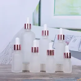 Botellas de almacenamiento gotero de vidrio esmerilado frascos de aceite esencial vacío viales con perfume de pipetas