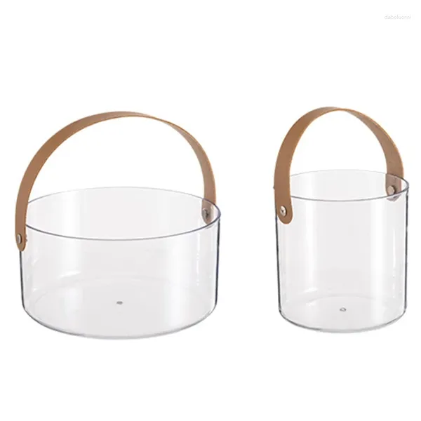 Bouteilles de rangement, panier de fruits avec poignée, boîte transparente, seaux d'arrangement de fleurs, Portable, seau à bière Transparent, cadeau M26 22